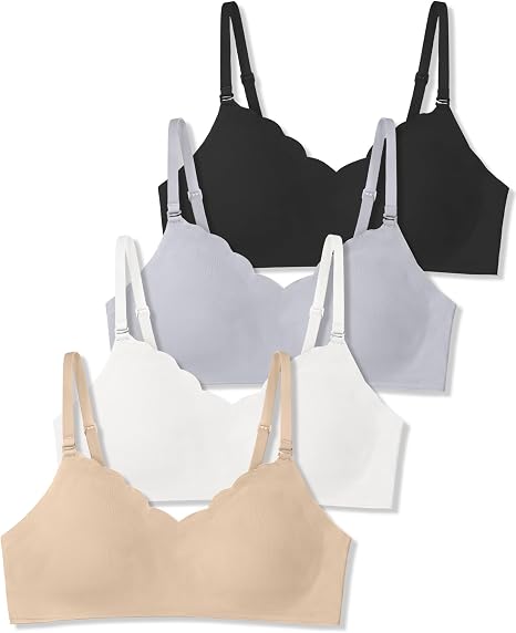 Training Bras for Girls & Teens with No-Show Fit, Light Padding 4/2PACK