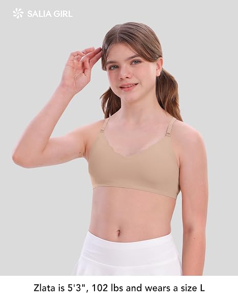 Training Bras for Girls & Teens with No-Show Fit, Light Padding 4/2PACK