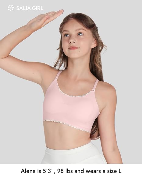 Lace Trim Seamless Training Bras 4/2PACK