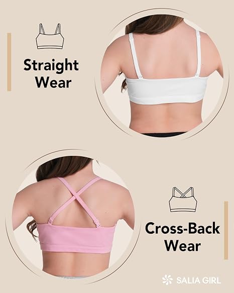 Double-Layer Cotton Training Bras 4/2PACK
