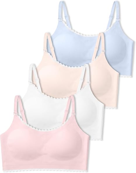 Lace Trim Seamless Training Bras 4/2PACK