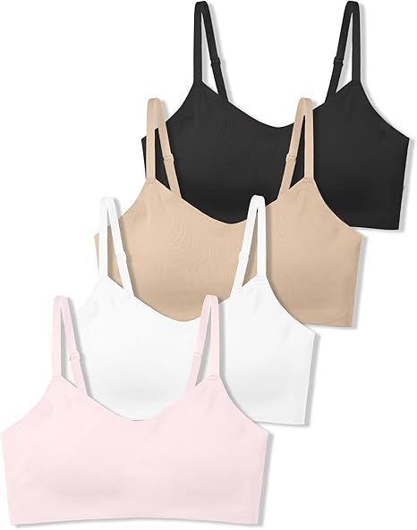 Soft Fixed Padding Training Bras 4/2PACK