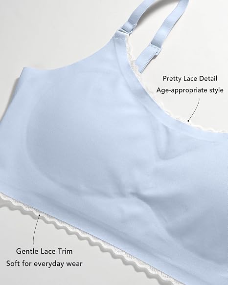 Lace Trim Seamless Training Bras 4/2PACK