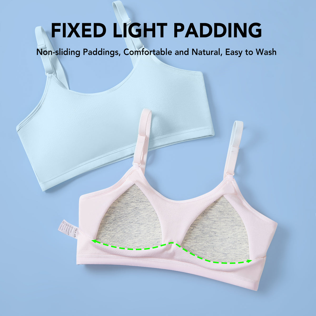 4 PACK Sport Cami Bra Fixed Pad