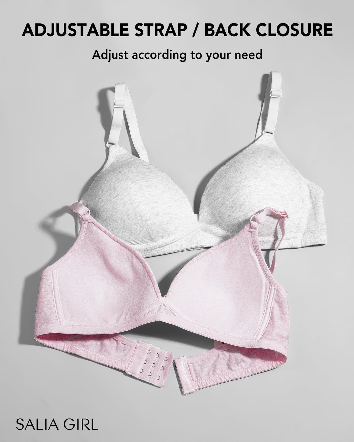 4 PACK Soft Padded Cotton Wireless Training Bra