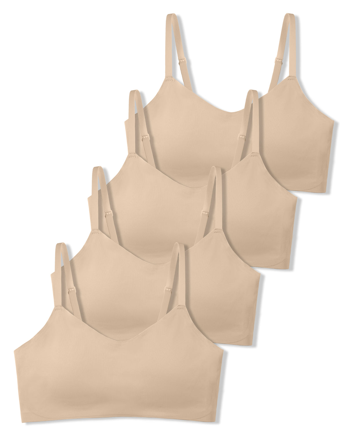 4/2 PACK Soft Fixed Padding Seamless Cami Sports Training Bra