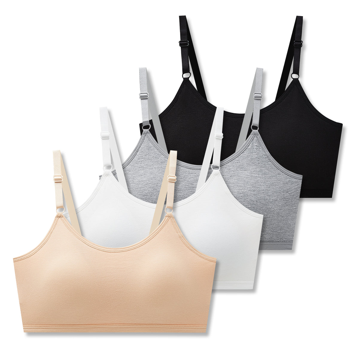 4 PACK Sport Cami Bra Fixed Pad