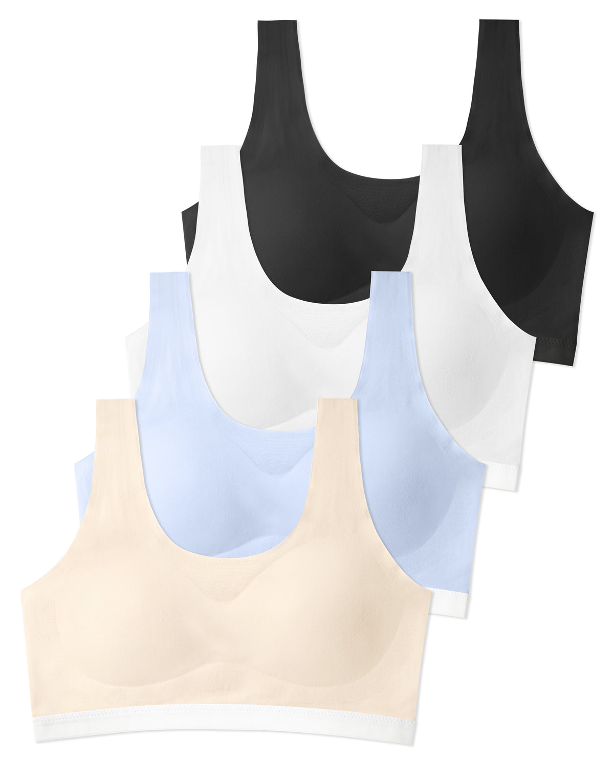 4/2 PACK Seamless Soft Teen Sports Bra