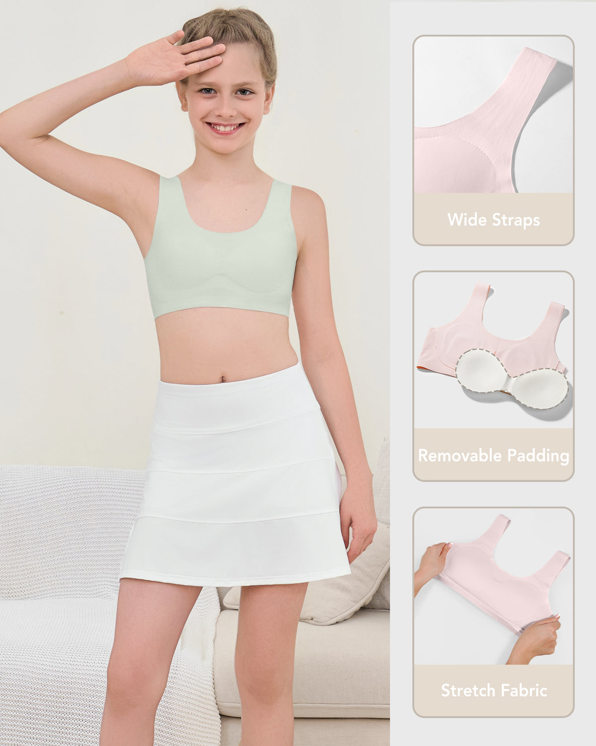4/2 PACK Cotton Sport Tank Bralette