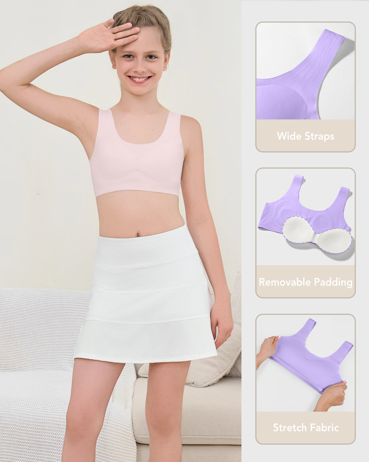 4/2 PACK Cotton Sport Tank Bralette