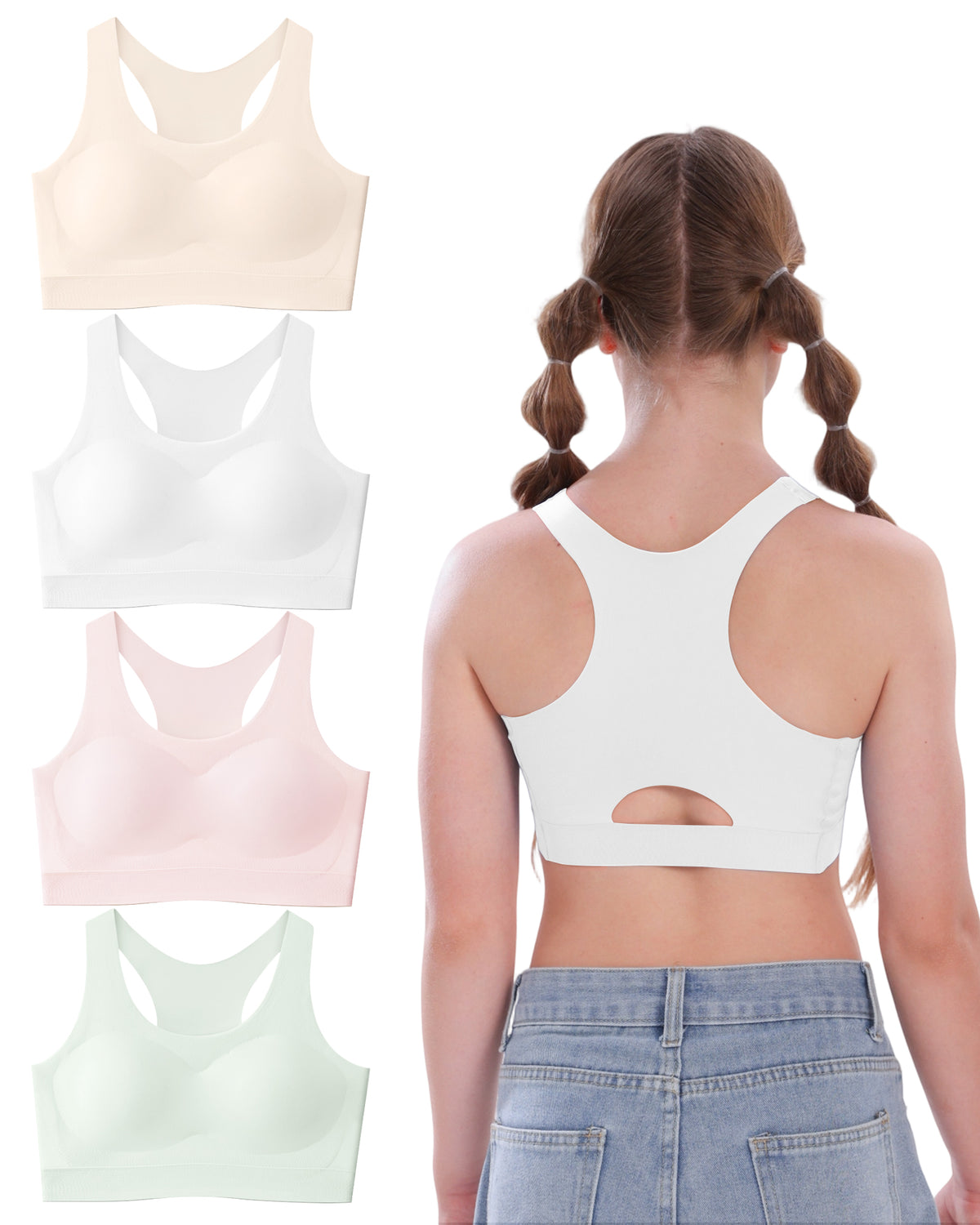 4/2 PACK Seamless Racerback Teen Bra