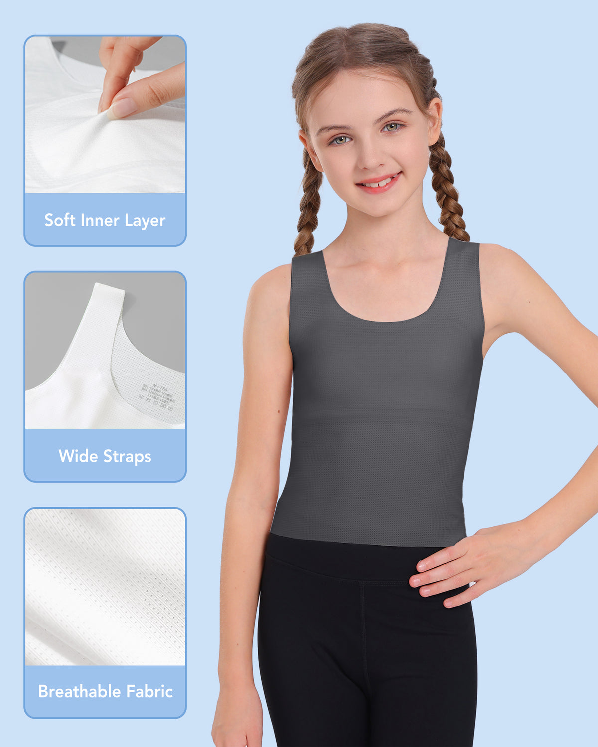 4/2 PACK Double Layer on Chest Seamless Starter Tank Sports Bra