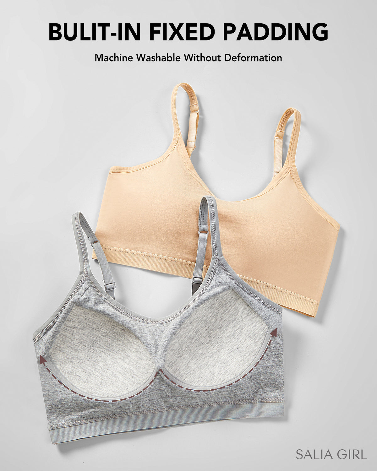 4 PACK Sport Crop Cami Bras with Adjustable Straps