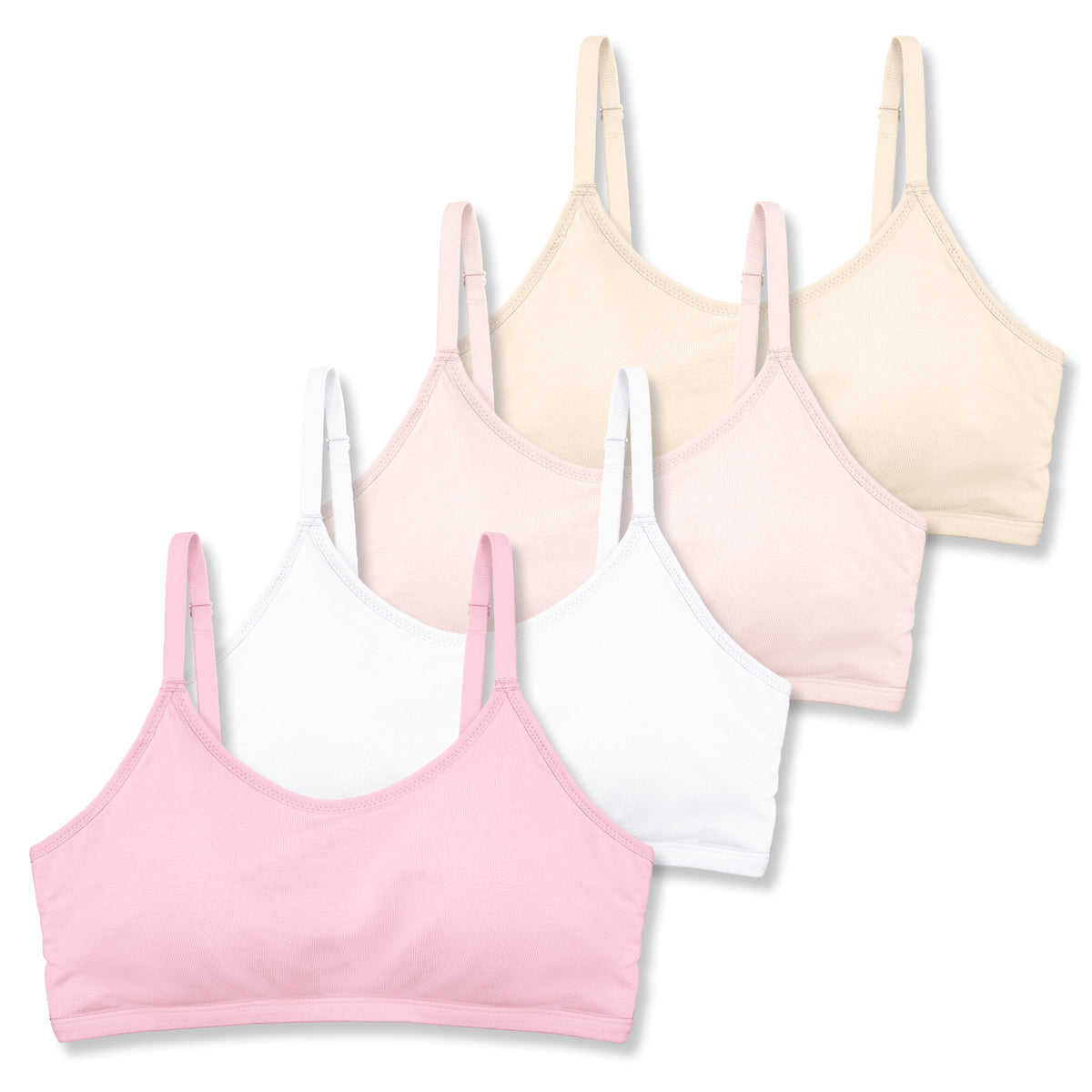 4 PACK Sport Cami Bra Fixed Pad