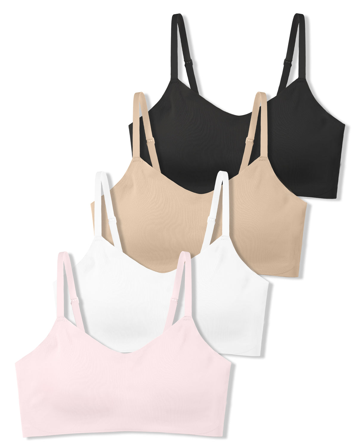 4/2 PACK Soft Fixed Padding Seamless Cami Sports Training Bra
