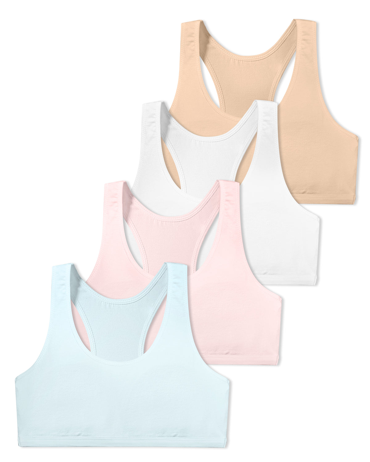 4 PACK Small Vest Wireless Racerback Sports Bra